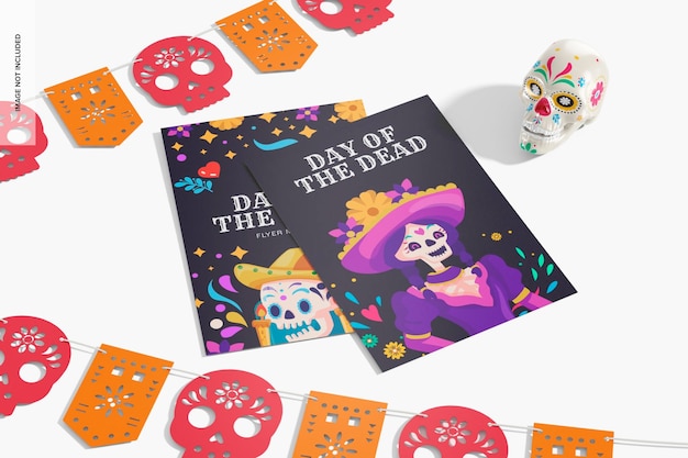 Day of the dead flyers mockup