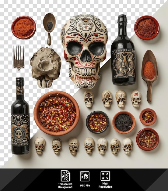 PSD day of the dead item set sugar skull