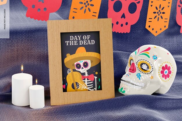 Day of the dead photo frame mockup