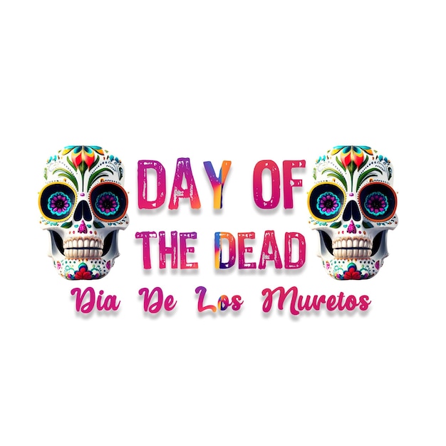 PSD day of the dead skull design