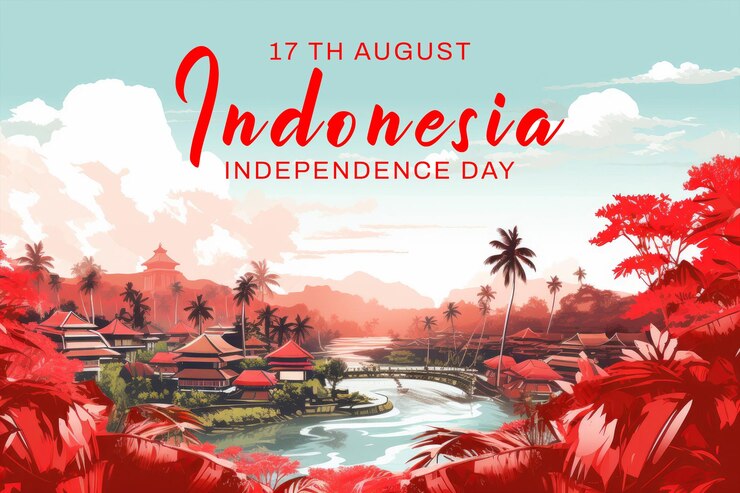 PSD インドネシアの独立記念日のポスター