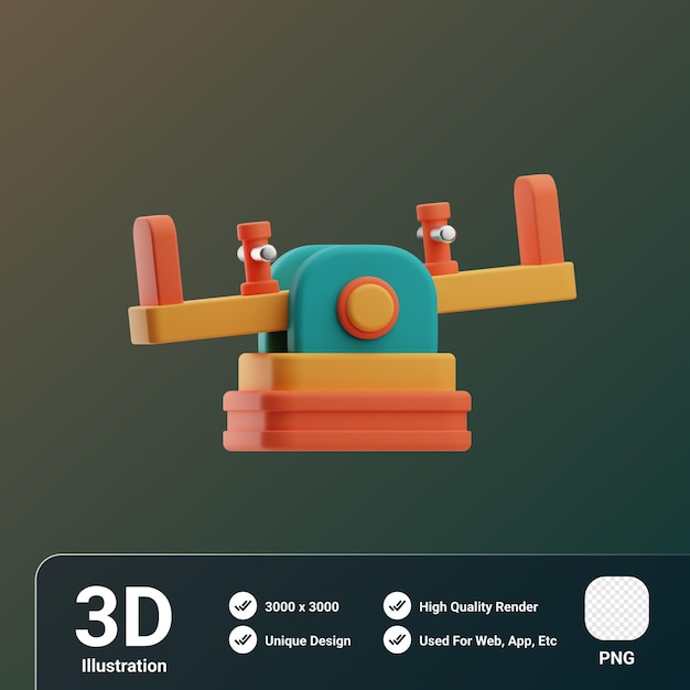 Daycare object seesaw 3d illustration