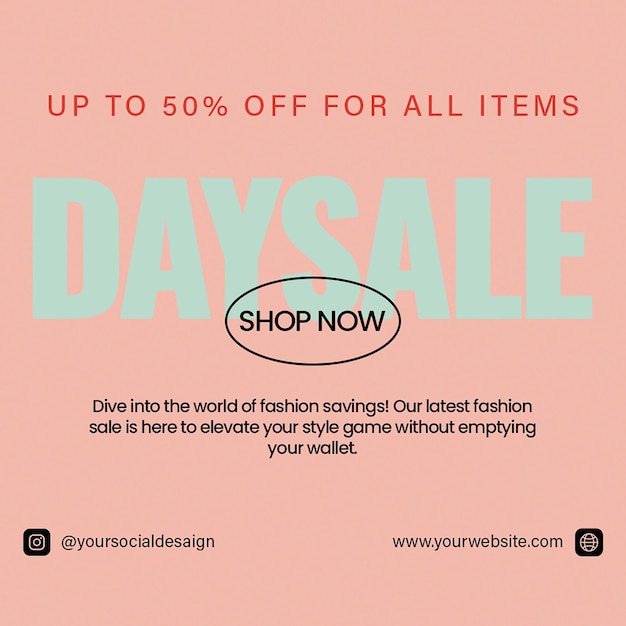 PSD daysale instagram post