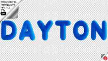 PSD dayton typography blue fluffy text psd transparent