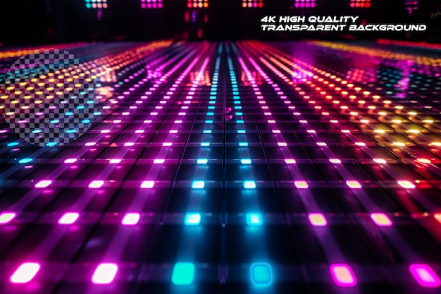 PSD the dazzling glow of a lightup dance floor on transparent background