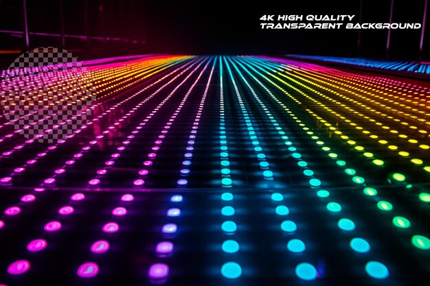 PSD the dazzling glow of a lightup dance floor on transparent background