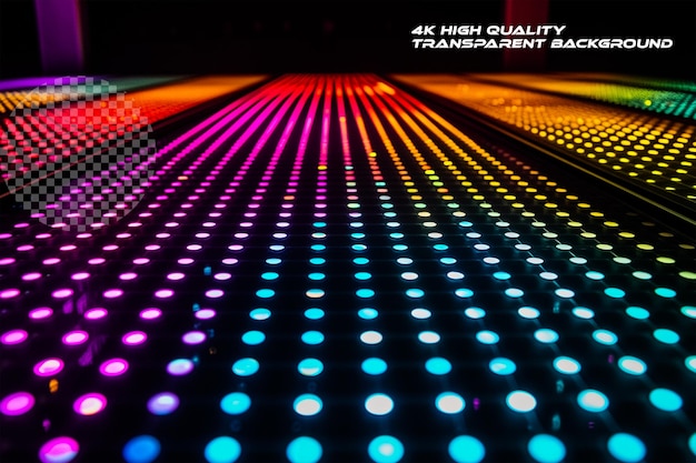 PSD the dazzling glow of a lightup dance floor on transparent background