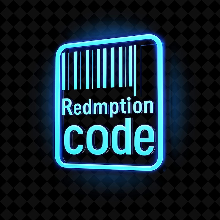 PSD dazzling neon barcode of redemption code text in neon blue w png y2k decorative sale post designs