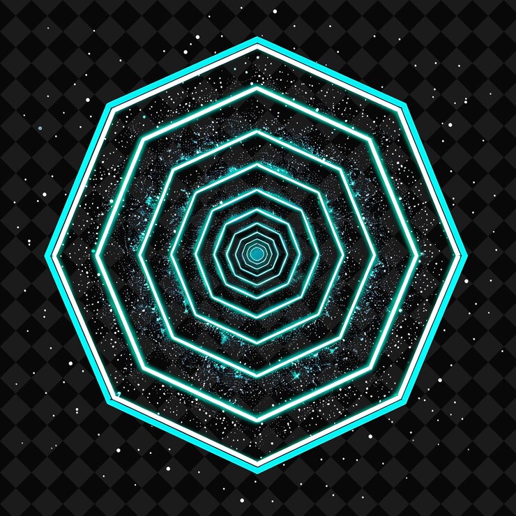 PSD dazzling neon interstellar space inside a silhouette spirali png y2k neon space designs