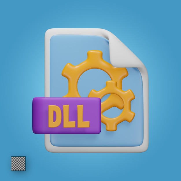 Ddl file 3d render cute icon illustration folder file format