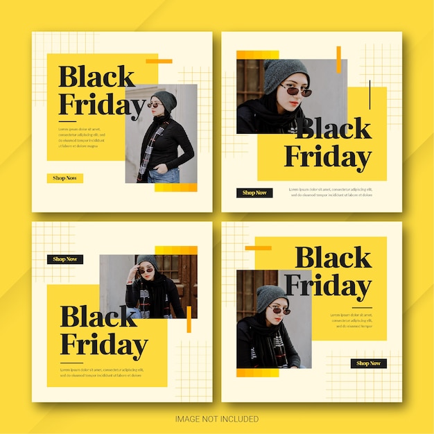 De Black Friday-campagne Instagram-berichtbundelsjabloon