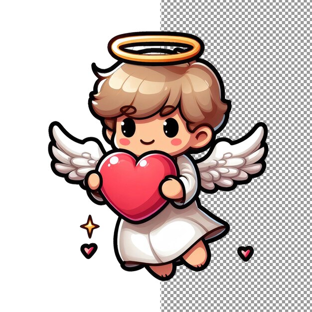 PSD de boodschapper van de liefde, de schattige cupido sticker.