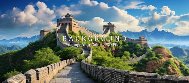 De Grote Muur van China bij zonsondergang