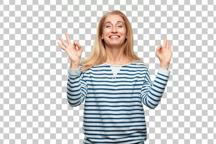 PSD de hogere mooie vrouw zen bidt concept