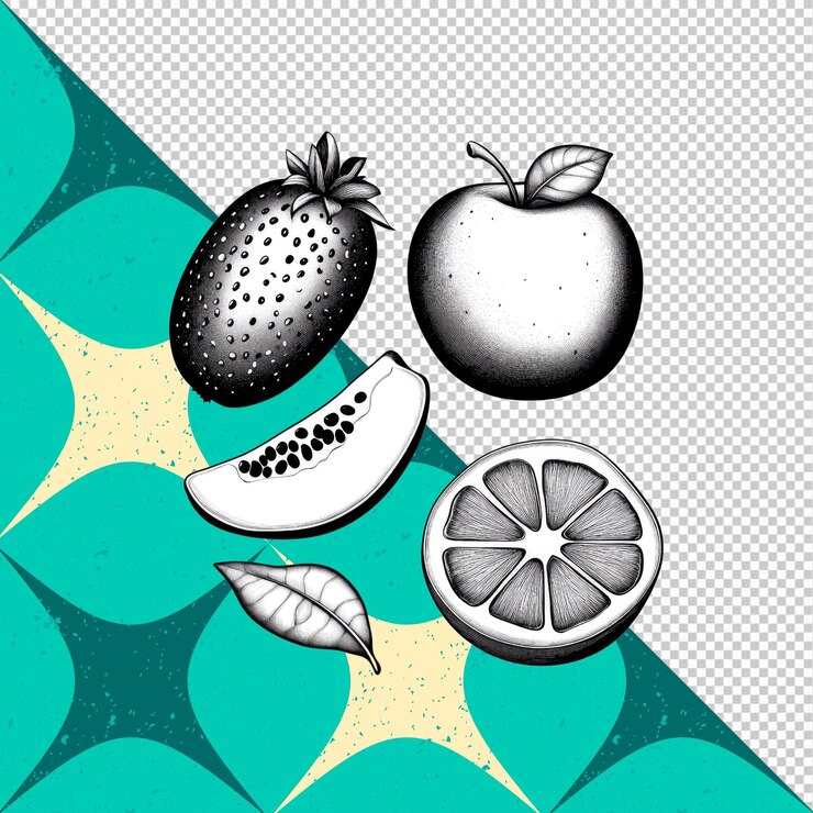 PSD de illustratie van verse vruchten