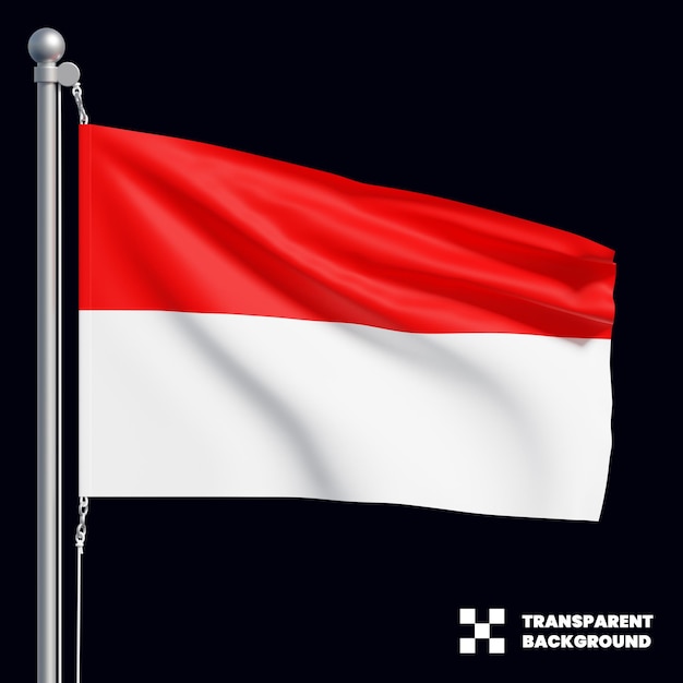 De indonesische vlag wordt geïsoleerd geschud.
