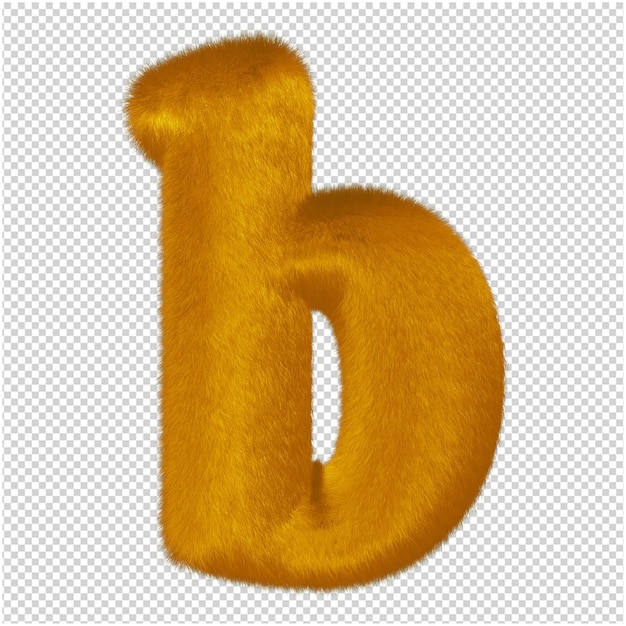 De letters zijn gemaakt van gemberbont. 3D-letter b