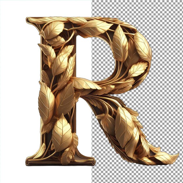 PSD de luxe letters goldleafed isolation