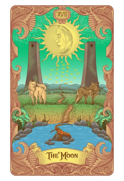 De Maan Tarot Illustratie