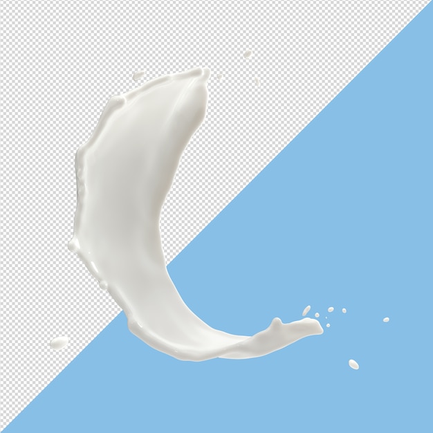 De melk bespat 3d dalingen geven terug