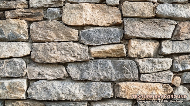 De muur van het gebouw uit de zee van rotsblokken van verschillende kleuren ronde vorm