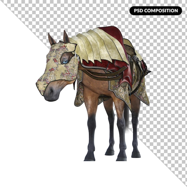 PSD de ruiter van het paard isoleerde 3d