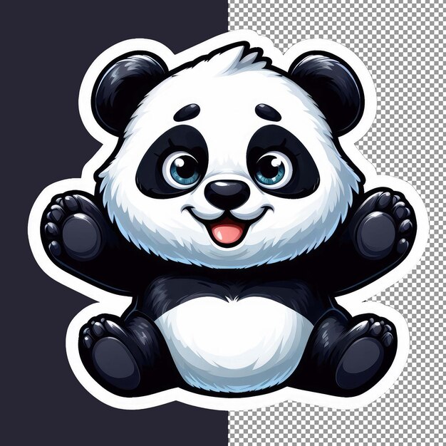 PSD de schattige panda hug png sticker