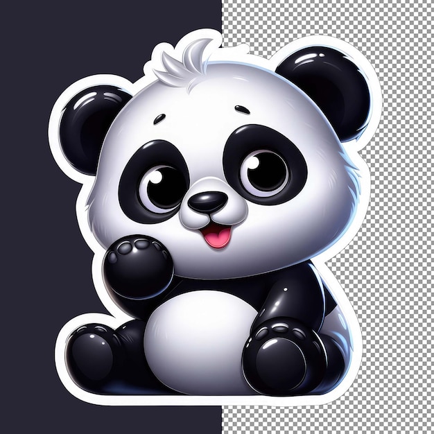 PSD de schattige panda hug png sticker