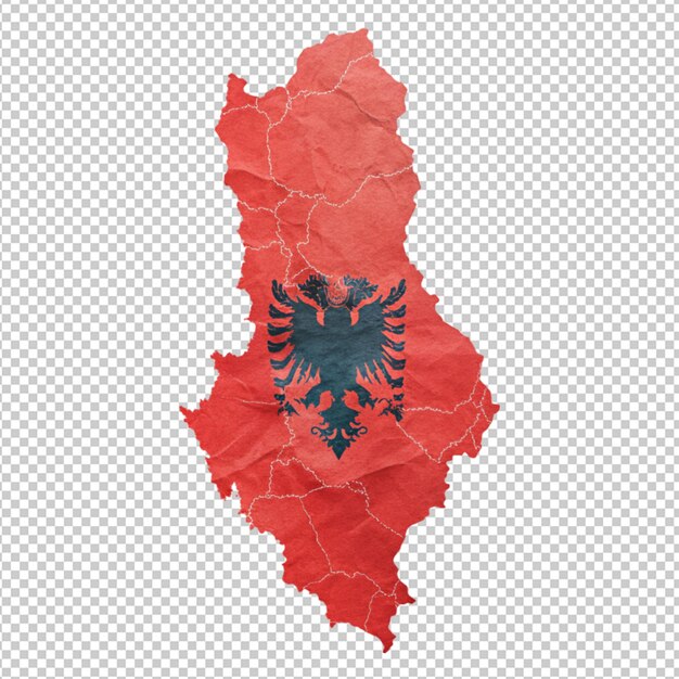 De vlag van albanië op een doorzichtige achtergrond