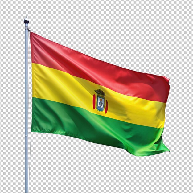 De vlag van bolivia op een doorzichtige achtergrond