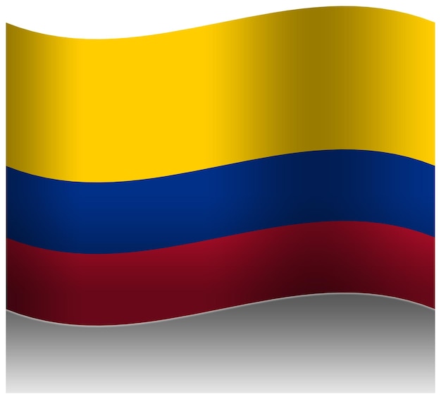 PSD de vlag van colombia wordt in 3d gehesen.