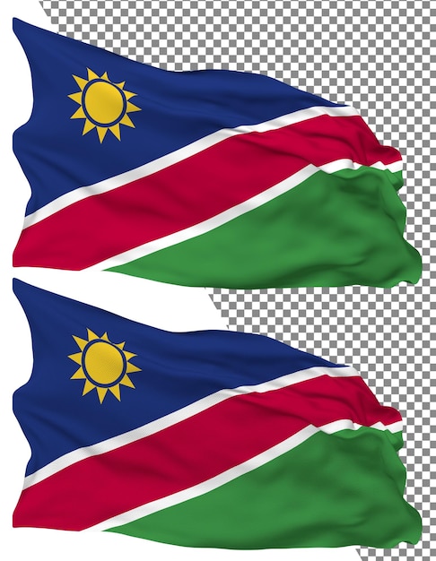 PSD de vlag van namibië is geïsoleerd, de textuur is vlak, de achtergrond is doorzichtig.