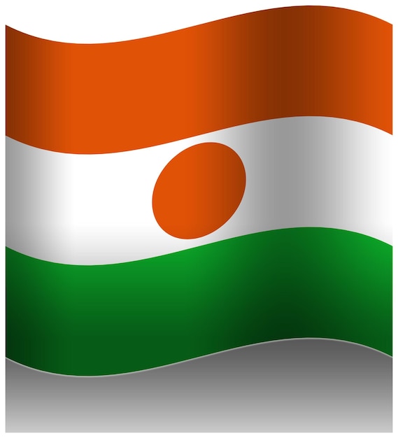 PSD de vlag van niger wordt in 3d gehesen.