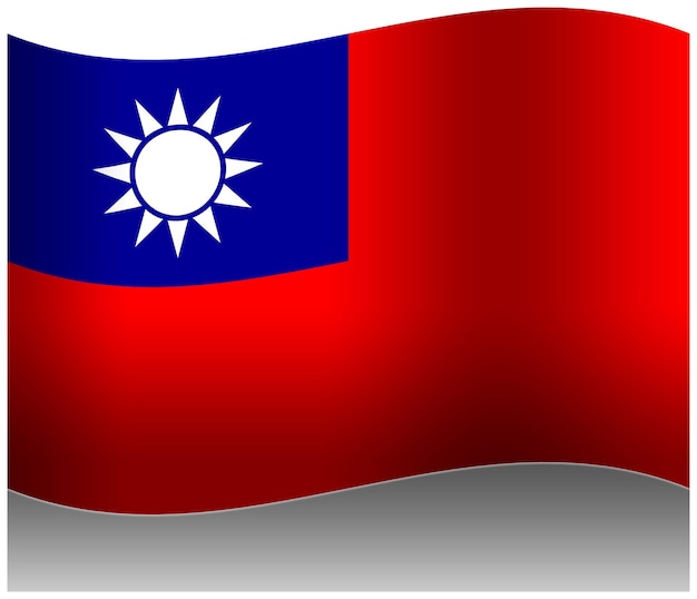 PSD de vlag van taiwan wordt in 3d gehesen.