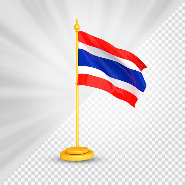 PSD de vlag van thailand 3d geeft terug