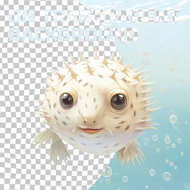 PSD dead puffer fish found on maui shore in hawaii transparent background