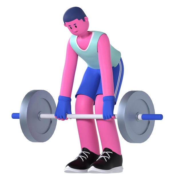 Deadlift boy gym fitness exercise