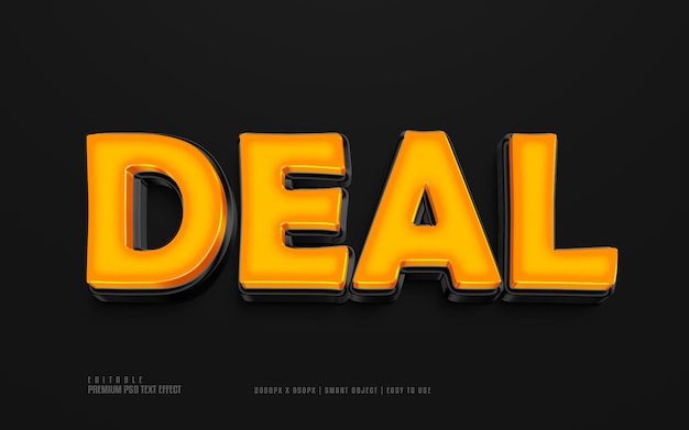 Deal 3d bewerkbaar premium psd-teksteffect