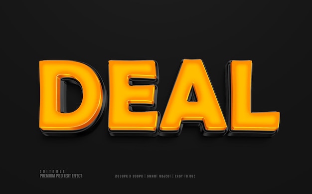 Deal 3d editable premium psd text effect