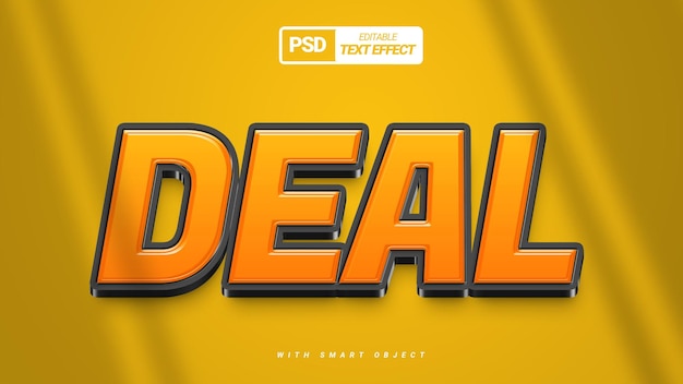 Deal sale yellow headline 3d text effect design