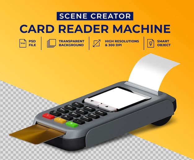 Debet- en creditcardlezer in 3d-ontwerp