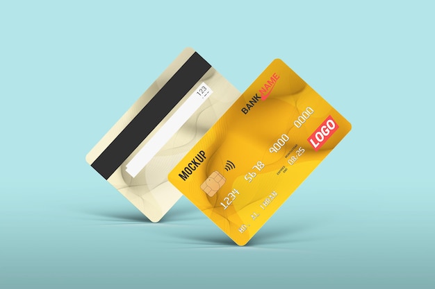 Debetkaart smart card mockup-ontwerp