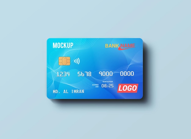 Debetkaart smart card mockup-ontwerp