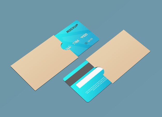 Debetkaart smartcard mockup met beschermer