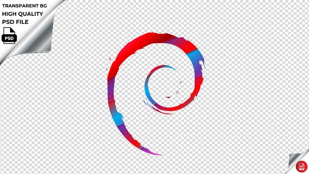 PSD debian design2 icona vettoriale rosso blu viola nastro psd trasparente