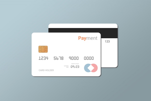 PSD carta di debito, carta di credito, mockup di smart card