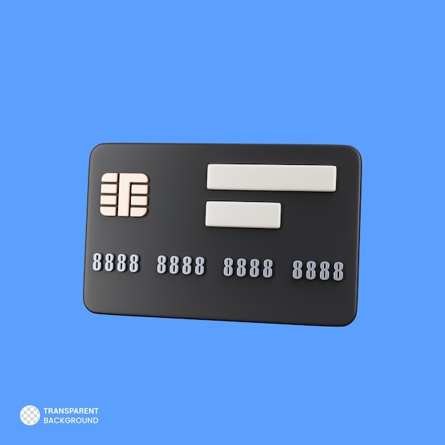 PSD debit card icon isolated 3d render illustration