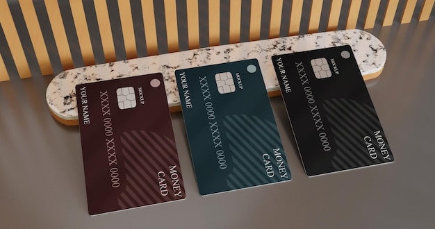 Debit card mockup minimalist digital money card