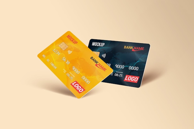 debit card mockup rendering isolated