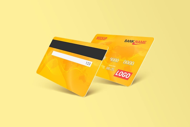 Debit card mockup rendering isolated